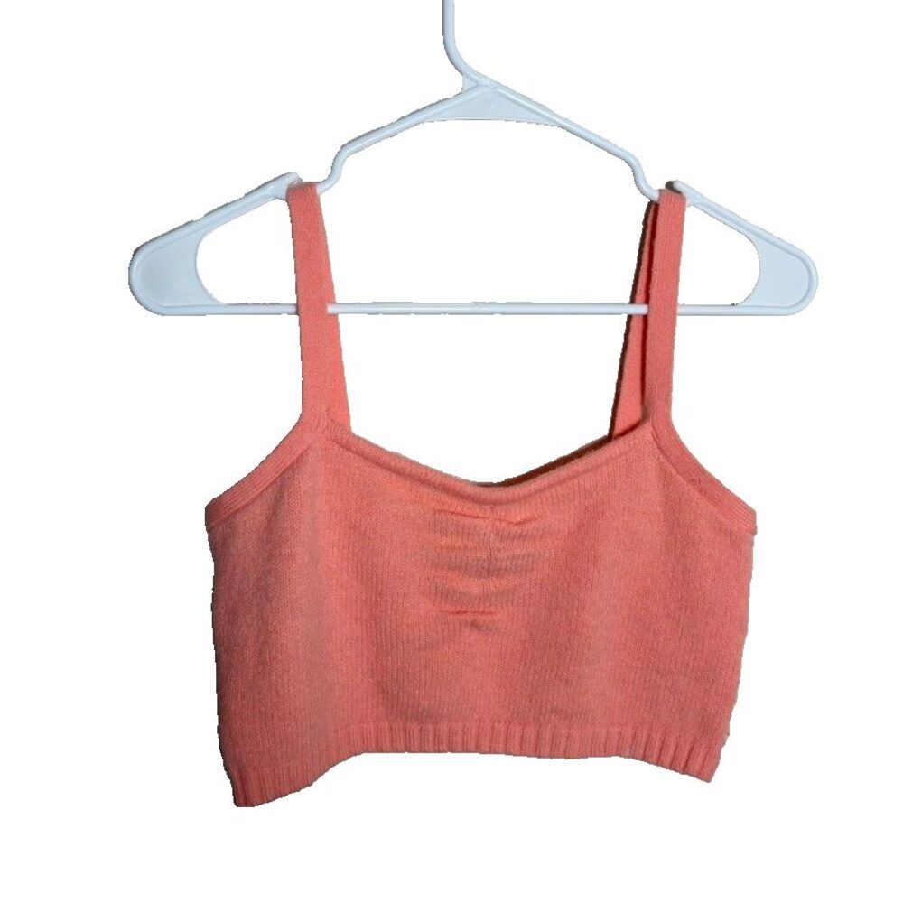 Witty Fox Tank Top Women's Medium Sweater Knit Cropped V-Neck Shirt Fuzzy